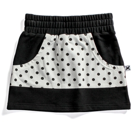 Minti S14 Zippy Skirt Black/Polka Dot